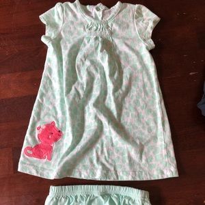 Pretty green and white heart dress